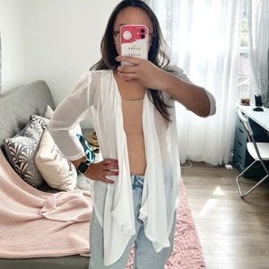 White see through cardigan